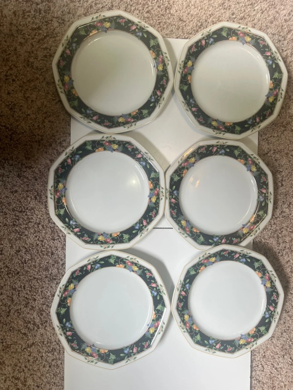 6 Vintage Christopher Stuart Y0012 Orchard Park Fine China 12 Inch Chop Platter